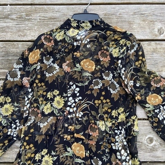 Robert Rodriguez Floral Print Tiered Ruffled Silk Dress S NWOT - Picture 3 of 11